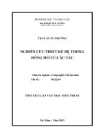 nghiên cứu thiết kế hệ thống đóng mở cửa âu tàu