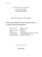 Tăng cường quản lí chi ngân sách nhà nước cho lĩnh vực kinh tế trên địa bàn phường bàng la
