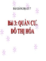 bài giảng địa lý 7 bài 3 quần cư. đô thị hóa