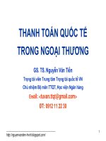 Đặt vấn đề về thanh toán quốc tế trong ngoại thương