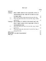 PHÁT TRIỂN KINH tế DU LỊCH bền VỮNG ở THÀNH PHỐ hà nội