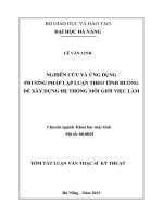nghiên cứu và ứng dụng phương pháp lập luận theo tình huống để xây dựng hệ thống môi giới việc làm