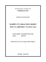 nghiên cứu khai thác robot hàn ta 1400 phục vụ đào tạo