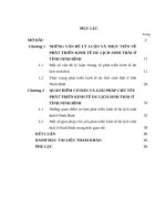 PHÁT TRIỂN KINH tế DU LỊCH SINH THÁI ở TỈNH NINH BÌNH