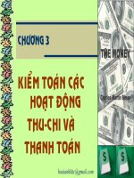 Kiểm toán các hoạt động thu chi và thanh toán