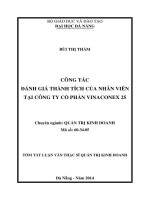 công tác đánh giá thành tích của nhân viên tại công ty cổ phần vinaconex 25