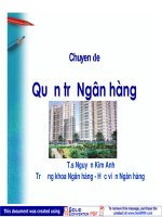 Tài liệu môn quản trị ngân hàng