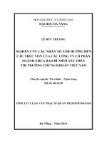 nghiên cứu các nhân tố ảnh hưởng đến cấu trúc vốn của các công ty cổ phần ngành nhựa bao bì niêm yết trên thị trường chứng khoán việt nam
