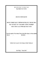 hoàn thiện quy trình đánh giá, thẩm tra dự án đầu tư vào khu công nghiệp bắc chu lai, tỉnh quảng nam