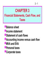 bài giảng chapter 3 financial statements, cash flow, and taxes