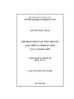 thi pháp nhân vật tiểu thuyết đàn trời và chòm ba nhà của cao duy sơn