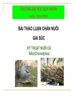Kỹ thuat nuoi Ca Sau