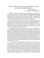 NÂNG CAO CHẤT LƯỢNG dạy và học bộ môn văn học