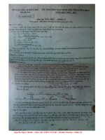 Đáp án đề thi HSG Tỉnh Nghệ An môn Hóa 9 (2010-2011)