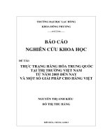 thực trạng hàng hóa trung quốc tại thị trường việt nam từ năm 2005 đến nay và một số giải pháp cho hàng việt