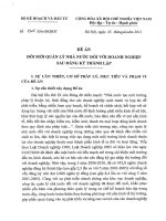 đề án đổi mới nhà nước sau khi đăng kí thành lập