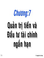 Chương 7 quản trị tiền và đầu tư tài chính ngắn hạn
