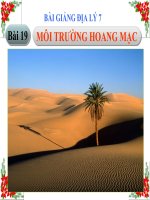 bài giảng địa lý 7 bài 19 môi trường hoang mạc