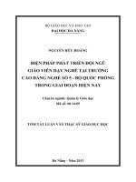 biện pháp phát triển đội ngũ giảng viên dạy nghề tại trường cao đẳng nghề số 5 