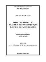 hoàn thiện công tác phân tích hiệu quả hoạt động tại công ty cao su kon tum