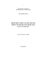 hình thức nhân vật kể chuyện trong tập truyện ngắn được giải báo văn nghệ 1995