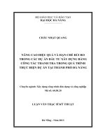 nâng cao hiệu quả và hạn chế rủi ro trong các dự án đầu tư xây dựng bằng công tác thanh tra trong quá trình thực hiện dự án tại thành phố đà nẵng
