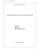 SKKN PHƯƠNG PHÁP GIẢNG dạy PHẦN SINH THÁI học