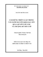 cảm hứng triết luận trong văn xuôi nguyễn khải sau 1975 qua gặp gỡ cuối năm và thượng đế thì cười