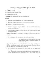 Đề cương: Tổng quát về tiền tệ và tài chính, hệ thống và thị trường tài chính