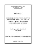 hoàn thiện chính sách marketing cho sản phẩm phân bón npk tại công ty cổ phần phân bón và dịch vụ tổng hợp bình định