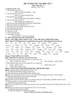 Đề cương  Hóa 9 HKI