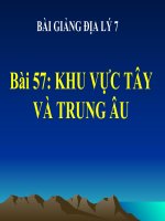 bài giảng địa lý 7 bài 57 khu vực tây và trung âu