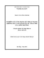 nghiên cứu ứng dụng kỹ thuật mạng không dây vào giám sát sự thay đổi của môi trường