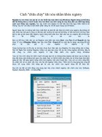 Cách sửa lỗi khi xóa nhầm khóa registry