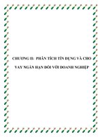 môn học phân tích tín dụng và cho vay chương 2 phân tích tín dụng và cho vay ngắn hạn đối với doanh nghiệp - cđ tcnh qui nhơn