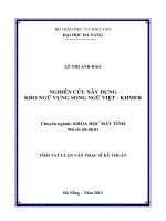nghiên cứu xây dựng kho ngữ vựng song ngữ việt - khmer