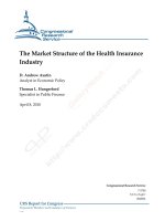 The Market Structure of the Health Insurance Industry