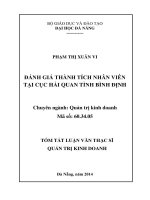 đánh giá thành tích nhân viên tại cục hải quan tỉnh bình định