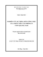 nghiên cứu sự thỏa mãn công việc của nhân viên văn phòng ở vnpt quảng nam