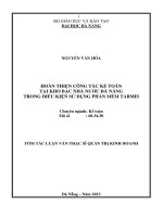 hoàn thiện công tác kế toán tại kho bạc nhà nước đà nẵng trong điều kiện sử dụng phần mềm tabmis