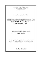 nghiên cứu các thuộc tính hình ảnh điểm đến bán đảo sơn trà đối với du khách