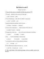 kiểm tra tiếng anh lớp  9