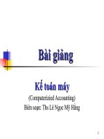 Bài giảng kế toán máy