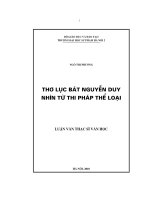 thơ lục bát nguyễn duy nhìn từ thi pháp thể loại