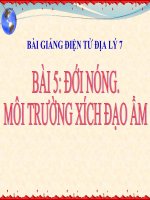 bài giảng địa lý 7 bài 5 đới nóng. môi trường xích đạo ẩm