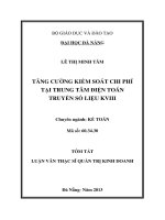 tăng cường kiểm soát chi phí tại trung tâm điện toán truyền số liệu kviii