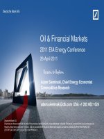 oil and  financial markets  deutsche bank (2011)