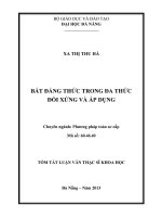 bất đẳng thức trong đa thức đối xứng và áp dụng