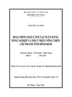 hoạt động bảo lãnh tại ngân hàng nông nghiệp và phát triển nông thôn - chi nhánh tỉnh bình định