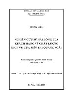 nghiên cứu sự hài lòng của khách hàng về chất lượng dịch vụ của siêu thị quảng ngãi
